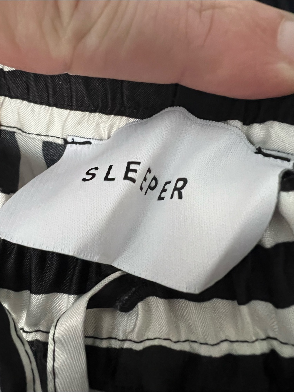 Sleeper Black & White Striped Pajamas 2 Piece Set Satin One Size $350 - Picture 10 of 12